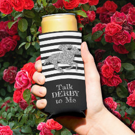 Silver Derby Race Horse Black White Stripes Seltzer Blikjeskoeler