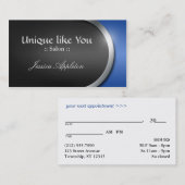 Silver-Design Curve - Blue Appointards Afsprakenkaartje (Voorkant / Achterkant)