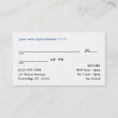 Silver-Design Curve - Blue Appointards Afsprakenkaartje (Achterkant)