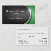Silver-Design Curve - Groene Appointkaarten Afsprakenkaartje (Voorkant / Achterkant)