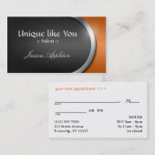 Silver-Design Curve - Oranje benoemingskaarten Afsprakenkaartje (Voorkant / Achterkant)