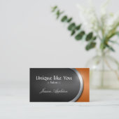 Silver-Design Curve - Oranje benoemingskaarten Afsprakenkaartje (Staand voorkant)