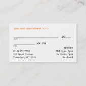 Silver-Design Curve - Oranje benoemingskaarten Afsprakenkaartje (Achterkant)