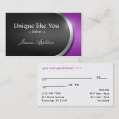 Silver-Design Curve - Paarse benoemingskaarten Afsprakenkaartje (Voorkant / Achterkant)