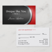 Silver-Design Curve - Red Appointards Afsprakenkaartje (Voorkant / Achterkant)