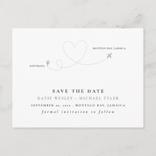 Silver Destination Wedding Save the Date Aankondigingskaart