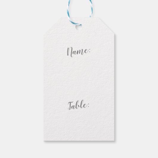 Silver Destination Wedrevel Theme Place Card Cadeaulabel (Achterkant)