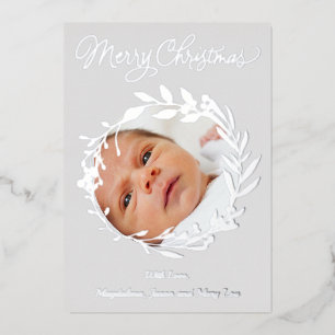 Silver Details Merry Folie Holiday Card Folie Feestdagenkaart