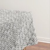 Silver Diagonal Basket Weave Geometric Pattern Tafelkleed (Voorbeeld)