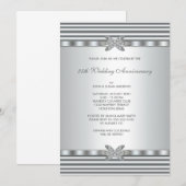 Silver Diamond 25th Jubileum Party Kaart (Voorkant / Achterkant)