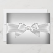 Silver Diamond Bow & Tiara Quinceanera Invite Kaart (Achterkant)