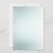 Silver Diamond Confetti Aqua Ombre Wedding Kaart (Achterkant)