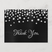 Silver Diamond Confetti Black Satin Gradient Folie Briefkaart (Voorkant)
