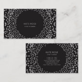 Silver Diamond Confetti Black Swarovski Crystals Visitekaartje (Voorkant / Achterkant)
