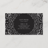 Silver Diamond Confetti Black Swarovski Crystals Visitekaartje (Achterkant)