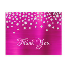 Silver Diamond Confetti Hot Pink Satin Folie