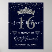 Silver Diamond Confetti & Tiara Poster (Voorkant)