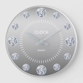 Silver Diamond Dial - Aangepaste naam Grote Klok