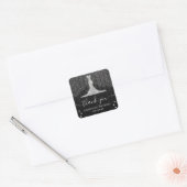 Silver Diamond Dress op Black Wood Birthday Vierkante Sticker (Envelop)
