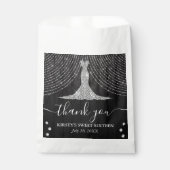 Silver Diamond Dress op Black Wood Sweet Sixteen Bedankzakje (Voorkant)