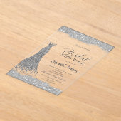 Silver Diamond Dress Sparkle Lijst Acryl Uitnodigingen (Laagn)