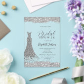 Silver Diamond Dress Sparkle Lijst Acryl Uitnodigingen (Insitu (Huwelijk))