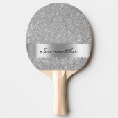 Silver Diamond Glitter Bling Girly Tafeltennisbatje (Voorkant)