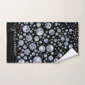Silver Diamond Glitter Bling Strass Bad Handdoek (Handdoek)