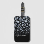 Silver Diamond Glitter Bling Strass Bagagelabel (Voorkant (verticaal))