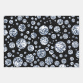 Silver Diamond Glitter Bling Strass Inpakpapier Vel (Voorkant 3)