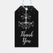 Silver Diamond Glitter Chandelier Sweet 16 Party Cadeaulabel (Voorkant)