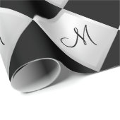 Silver Diamond Pattern Monogram Wrapping Paper Cadeaupapier (Rol Hoek)