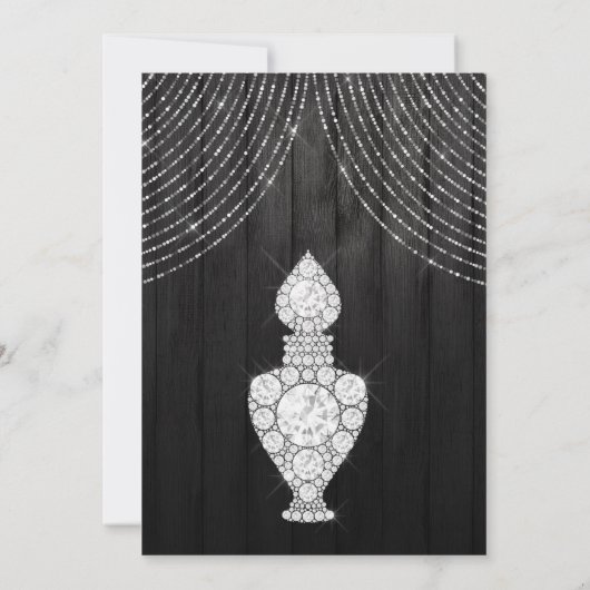 Silver Diamond Perfume Fles Sweet Sixteen Bedankkaart (Achterkant)