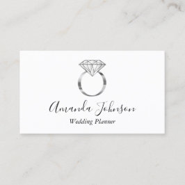 Silver Diamond Ring Wedding Planner - Aangepast Visitekaartje