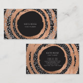 Silver Diamond Roos Gold Black Swarovski Crystals Visitekaartje (Voorkant / Achterkant)