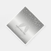 Silver Diamond Sparkle Champagne Glass New Year's Servet (Hoek)