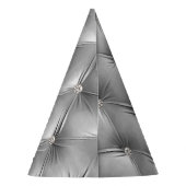 Silver Diamond Sparkle Grey Faux Velvet Feesthoedjes (Achterkant)