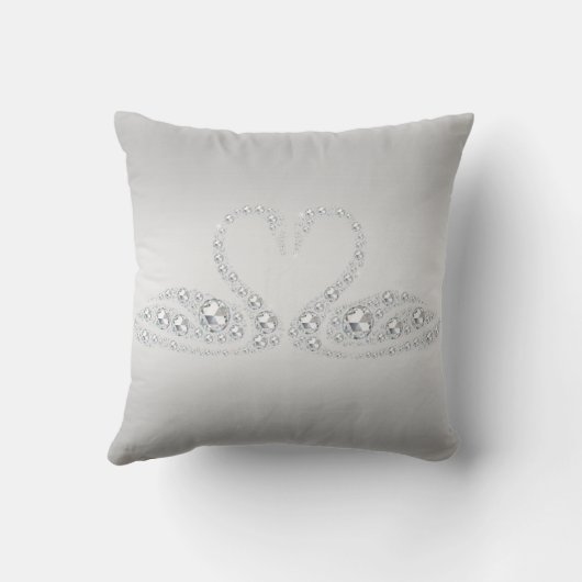 SILVER DIAMOND SWAN CUSHION WEDDING Silver Kussen (Achterkant)