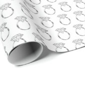 Silver Diamond Verloving Wedding Ring Cadeaupapier (Rol Hoek)