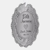 Silver Diamonds 25e bruiloft Jubileum Ornament Kaart (Rechts)