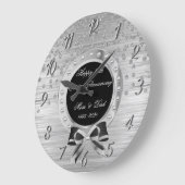 Silver Diamonds Bow 25th Wedding Jubileum Grote Klok (Hoek)