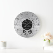 Silver Diamonds Bow 25th Wedding Jubileum Grote Klok (Huis)