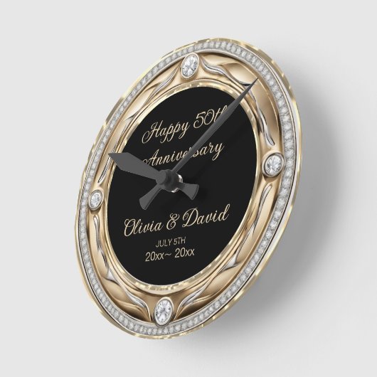 Silver Diamonds Bruiloft Jubileum Ronde Klok (Hoek)