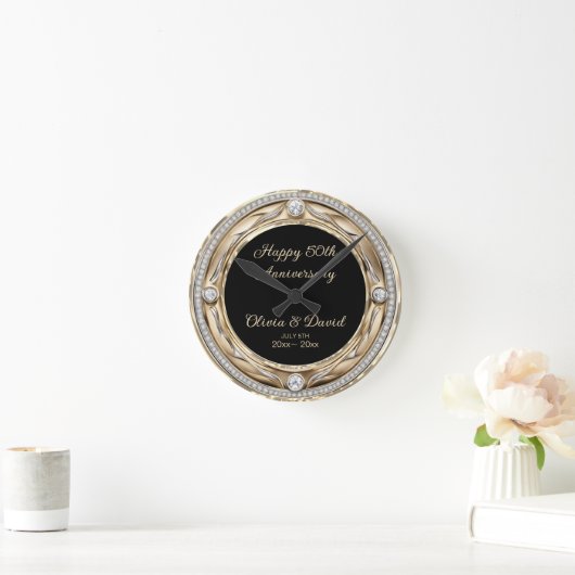 Silver Diamonds Bruiloft Jubileum Ronde Klok (Huis)