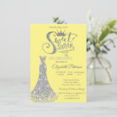 Silver Diamonds Dress, Diamonds Yellow Sweet 16 Kaart (Staand voorkant)