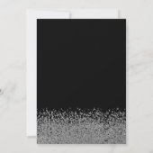 Silver Diamonds, Eiffel Tower Black Quinceañera Kaart (Achterkant)