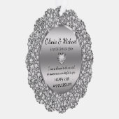 Silver Diamonds en hart bruiloft Jubileum Ornament Kaart (Rechts)