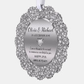 Silver Diamonds en hart bruiloft Jubileum Ornament Kaart (Links)