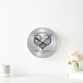 Silver Diamonds en hart bruiloft Jubileum Ronde Klok (Huis)