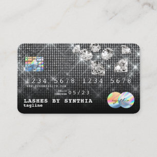 Silver Diamonds Glitter Credit Kaart Stijl Modern Visitekaartje